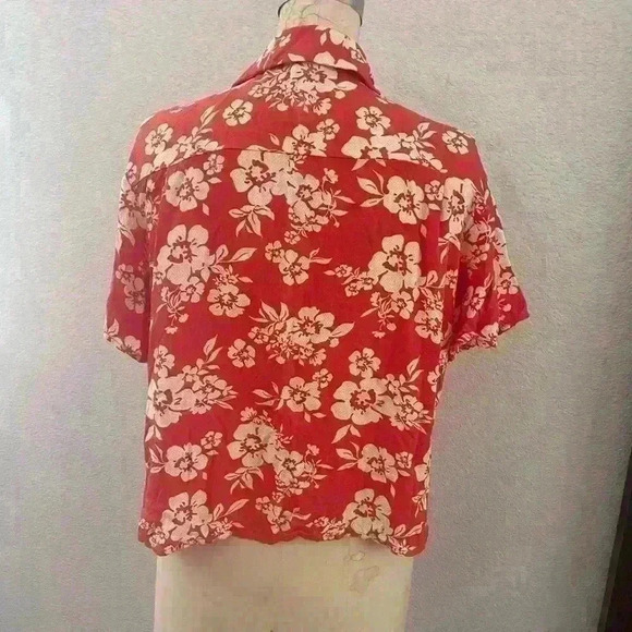 Wild Fable Orange Cream button-ip crop short sleeve - Picture 2 of 7